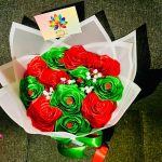 12 count satin rose bouquet + baby’s breath + add ons